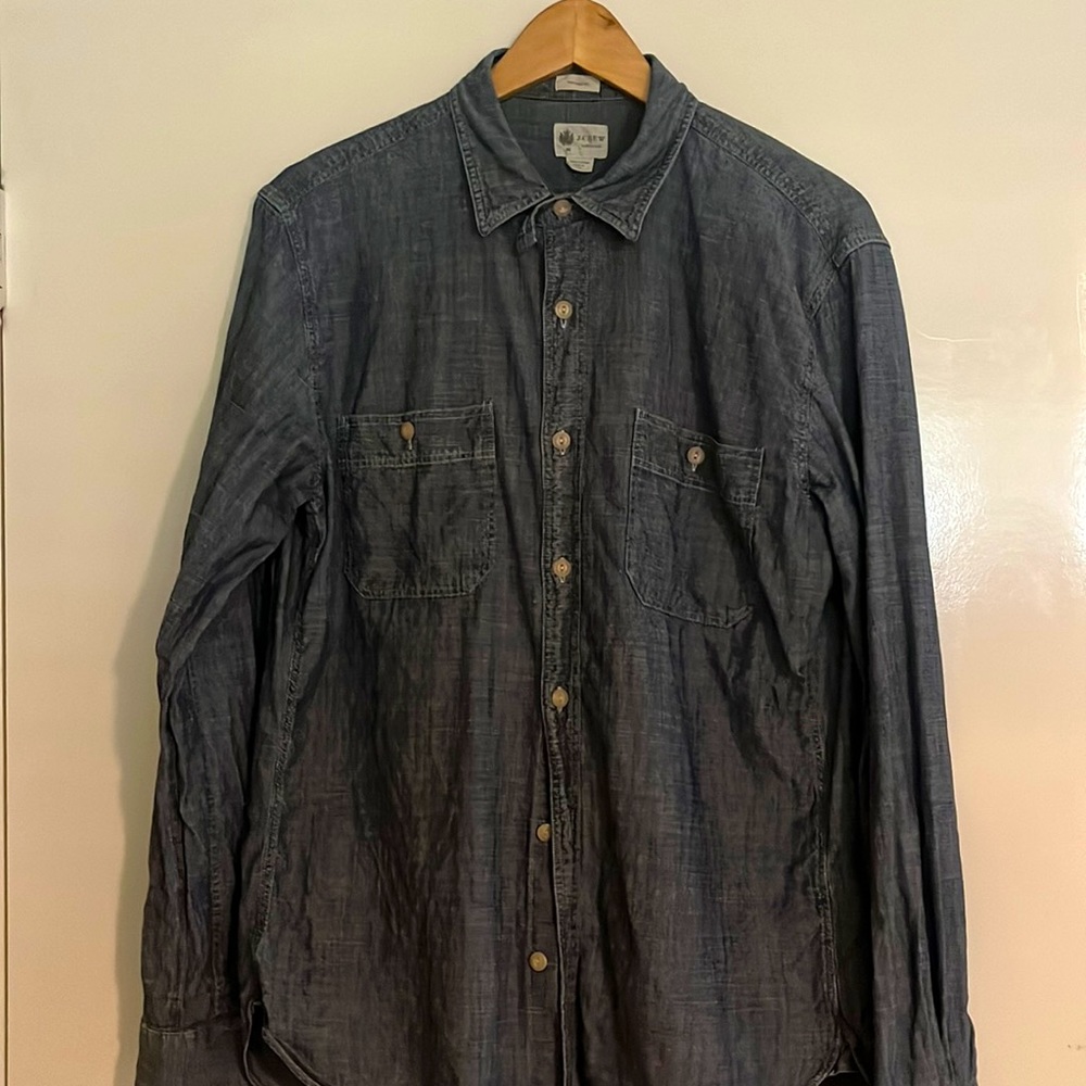 J Crew Men's Indigo Chambray Workshirt